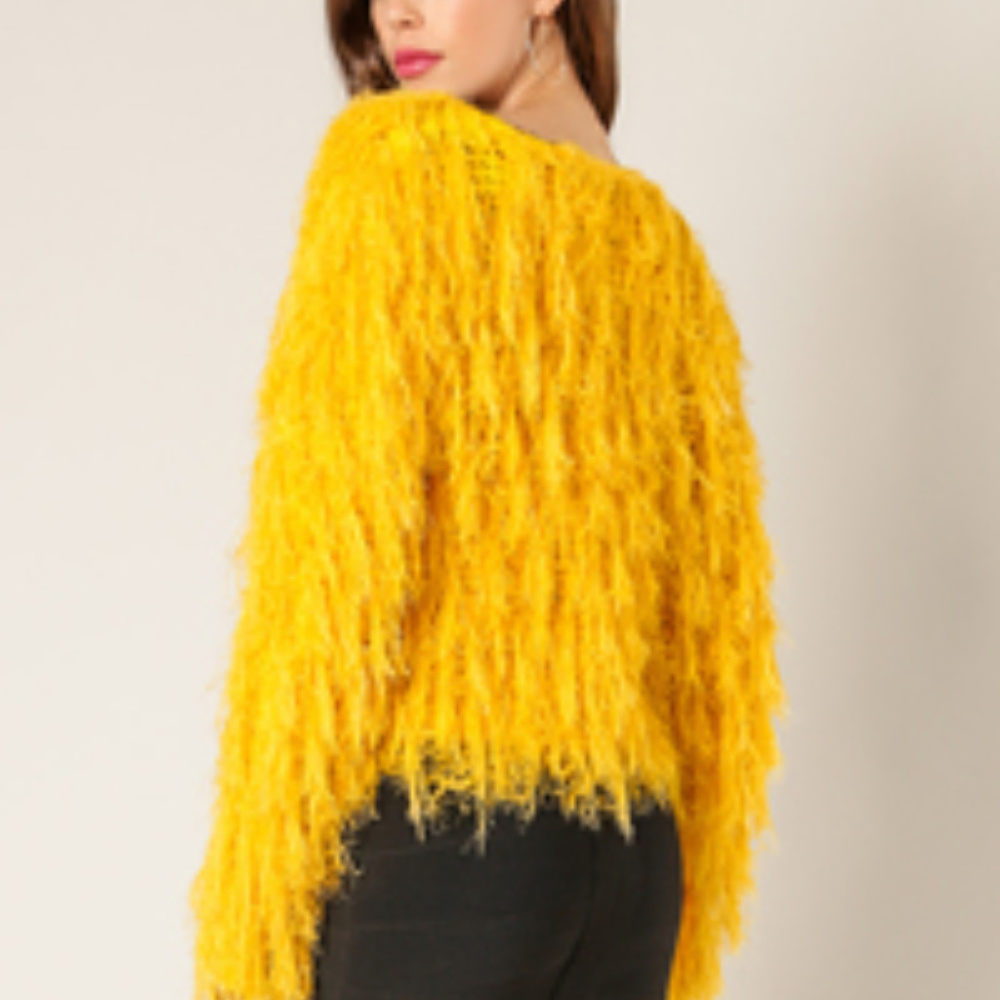 MUSTARD SHAG CARDI - Picture 3 of 3